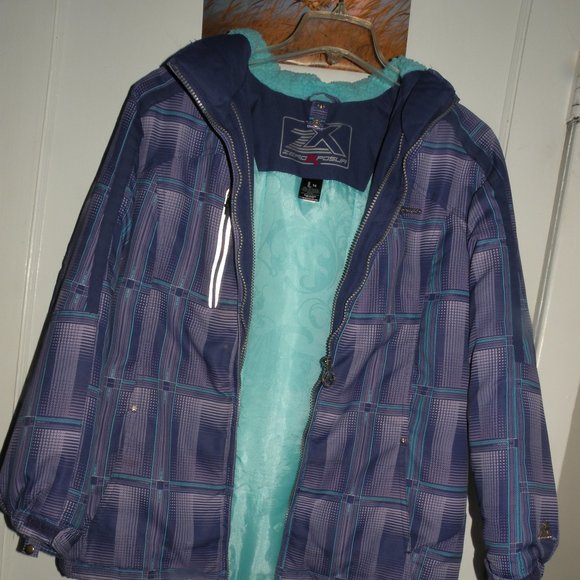 ZeroXPosur double jacket L 14 PURPLE TURQUOISE SNOWBOARD SNOW SKI - Picture 2 of 6